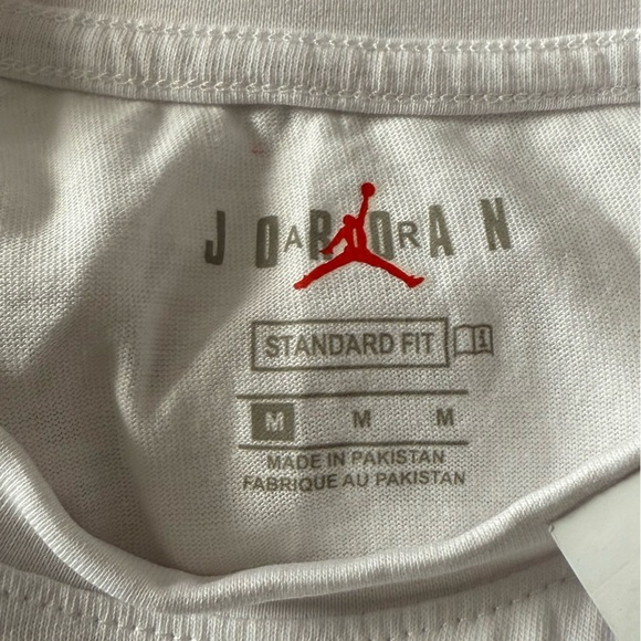 Jordan Men's Tee with Orange Logo on White - Picture 2 of 3